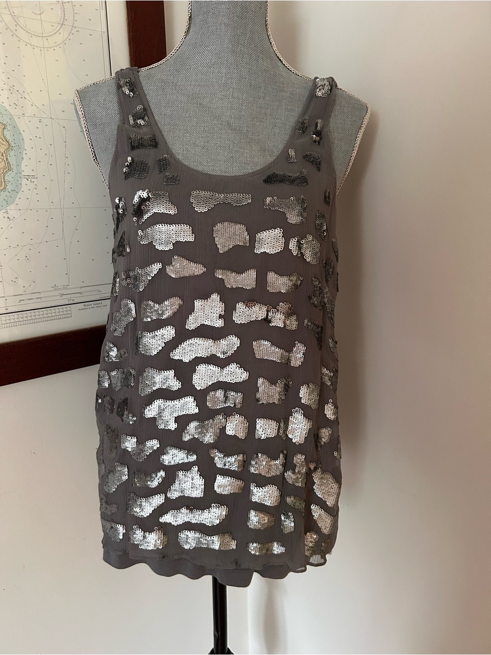 Club Monaco sequin blouse tank